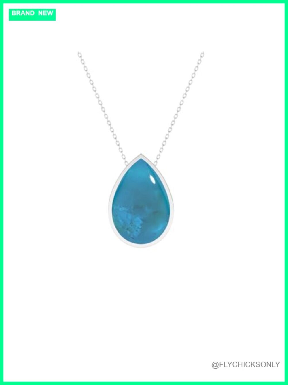 Natural Peruvian Opal Slider Pendant Necklace Sterling Silver 18in